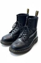 DR. MARTENS Black Leather 8 Eye Boots Unisex Size 38