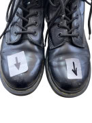 DR. MARTENS Black Leather 8 Eye Boots Unisex Size 38