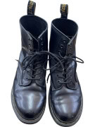 DR. MARTENS Black Leather 8 Eye Boots Unisex Size 38