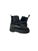 DR MARTENS PLATFORM BOOTS PATENT BLACK UNISEX PRE OWNED EU 37