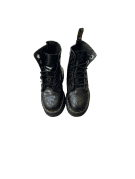 DR MARTENS PLATFORM BOOTS PATENT BLACK UNISEX PRE OWNED EU 37