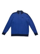 DUNMORE Maglia Henley casual con logo ricamato blu da uomo L