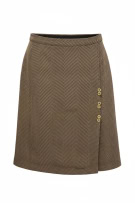 ELENA MIRO ΦΟΥΣΤΑ VINTAGE HERRINGBONE ΚΑΦΕ ΓΥΝΑΙΚΕΙΑ XL