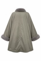 1990s ENRICO COVERI JACKET FAUX FUR OLIVE WOMEN PRE OWNED XXL