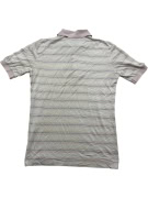 ELLESSE Striped Polo Shirt Vintage Logo White/Pink Men’s S