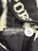EMPORIO JEANS Cardigan lavorato a maglia con cappuccio e logo a righe da donna S