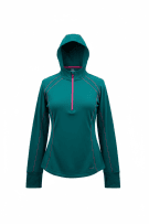 Fila Αθλητικό Hoodie Performance Half Zip Πετρόλ Γυναικείο XL