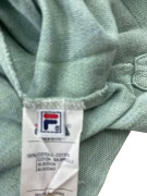 FILA LONG SLEEVE POLO SHIRT VINTAGE EMBROIDERED LOGO GREEN HEATHER MEN'S S/M