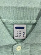 FILA LONG SLEEVE POLO SHIRT VINTAGE EMBROIDERED LOGO GREEN HEATHER MEN'S S/M