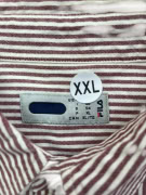 FILA Vintage Striped Shirt with Logo Brown-White Men's XXL
