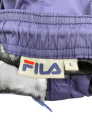 FILA pantaloncini da bagno in nylon vintage con logo patch blu scuro da uomo L