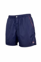 FILA pantaloncini da bagno in nylon vintage con logo patch blu scuro da uomo L
