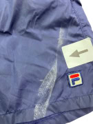FILA pantaloncini da bagno in nylon vintage con logo patch blu scuro da uomo L