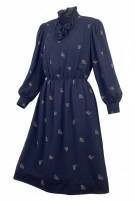FIORELLA RUBINO ABITO RETRO NAVY DONNA PRE OWNED L