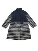 Fiorella Rubino Παλτό Vintage Houndstooth Logo Μαύρο/Γκρι Γυναικείο L