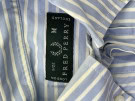 FRED PERRY STRIPED SHIRT CLASSIC BLUE MEN PRE OWNED M