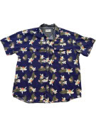FREE PLANET SHIRT FLORAL NAVY MEN PRE OWNED L