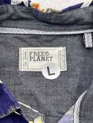FREE PLANET SHIRT FLORAL NAVY MEN PRE OWNED L