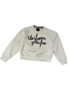G-STAR RAW felpa girocollo écru con logo calligrafico - S