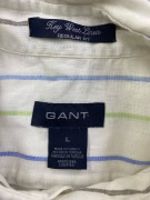 GANT ΠΟΥΚΑΜΙΣΟ ΛΙΝΟ "KEY WEST LINEN" ΡΙΓΕ ΛΕΥΚΟ/ΠOΛΥΧΡΩΜΟ ΑΝΔΡΙΚΟ L
