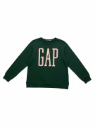 GAP CREWNECK SWEATSHIRT PRINTED LOGO DARK GREEN WOMENS M