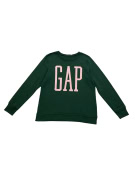 GAP CREWNECK SWEATSHIRT PRINTED LOGO DARK GREEN WOMENS M