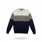 GAP Πλεκτό Sweater Colorblock Casual Logo Λευκό/Μπλε Ανδρικό M