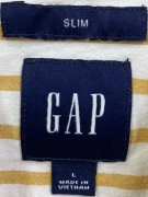 GAP ΠΟΥΚΑΜΙΣΟ SLIM FIT ΡΙΓΕ ΜΕ ΤΣΕΠΗ ΚΙΤΡΙΝΟ/ΛΕΥΚΟ ΑΝΔΡΙΚΟ L