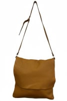 BORSA A SPALLA CROSSBODY IN VERA PELLE CAMMELLO