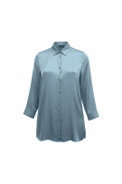 GERRY WEBER Satin Shirt Classic Solid Light Blue Women’s M