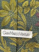 GIANMARCO VENTURI CRAVATTA FLOREALE RETRO VERDE UOMO PRE OWNED