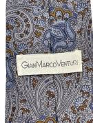 GIANMARCO VENTURI ΓΡΑΒΑΤΑ PAISLEY ΓΚΡΙ ΜΠΛΕ ΑΝΤΡΙΚΟ PRE OWNED