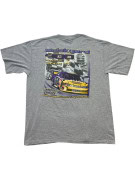 GILDAN GRAPHIC TEE RACING GREY UNISEX PRE OWNED L
