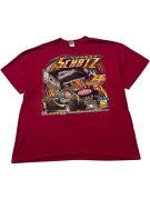 GILDAN GRAPHIC TEE RACING BURGUNDY UNISEX PRE OWNED XXL