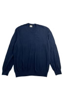 Guess Ανδρικό Πλεκτό Πουλόβερ V-Neck Μπλε Σκούρο XL