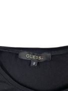 GUESS ΜΠΛΟΥΖΑ ΜΑΚΡΥΜΑΝΙΚΗ RHINESTONE LOGO ΜΑΥΡΟ ΓΥΝΑΙΚΕΙΟ S