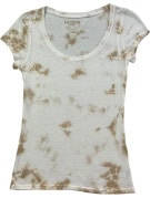 GUESS T SHIRT TIE DYE OFF WHITE WOMEN PRE OWNED S