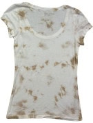 GUESS T SHIRT TIE DYE OFF WHITE WOMEN PRE OWNED S