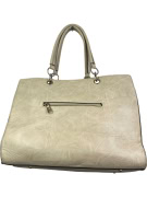 Women’s Beige Oversized Shoulder Bag with Stud Details