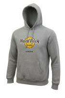 HARD ROCK CAFE FELPA CON CAPPUCCIO GRAFICA GRIGIA UNISEX PRE OWNED