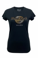 HARD ROCK CAFE MALLORCA T-SHIRT RHINESTONE LOGO ΜΑΥΡΟ ΓΥΝΑΙΚΕΙΟ M