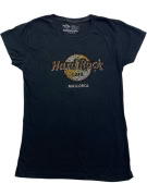 HARD ROCK CAFE MALLORCA T-SHIRT RHINESTONE LOGO ΜΑΥΡΟ ΓΥΝΑΙΚΕΙΟ M