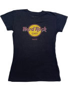 HARD ROCK CAFE T SHIRT GRAPHIC BLACK WOMENS PRE OWNED M