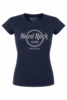 HARD ROCK CAFE T SHIRT GRAPHIC NAVY WOMEN PRE OWNED S