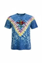HARD ROCK CAFE T SHIRT GRAPHIC TIE DYE BLUE UNISEX PRE OWNED L