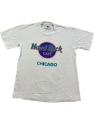 HARD ROCK CAFE GRAPHIC TEE VINTAGE LIGHT GREY UNISEX PRE OWNED S
