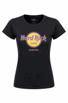 HARD ROCK CAFE TEE GRAPHIC BLACK WOMEN PRE OWNED M