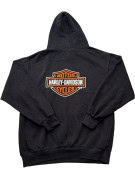 HARLEY DAVIDSON HOODIE VINTAGE GRAPHIC NERO SBIADITO UOMO PRE OWNED