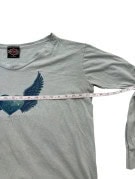 HARLEY DAVIDSON MAGLIA A MANICHE LUNGHE GRAPHIC GRIGIO CHIARO DONNA PRE OWNED M
