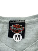 HARLEY DAVIDSON MAGLIA A MANICHE LUNGHE GRAPHIC GRIGIO CHIARO DONNA PRE OWNED M